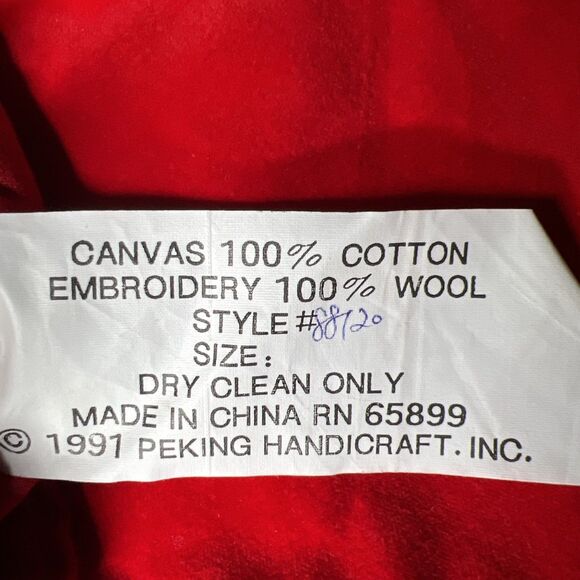 Vintage 1991 Imperial Elegance Needlepoint Christmas Stocking Santa Cotton Wool - Picture 3 of 7